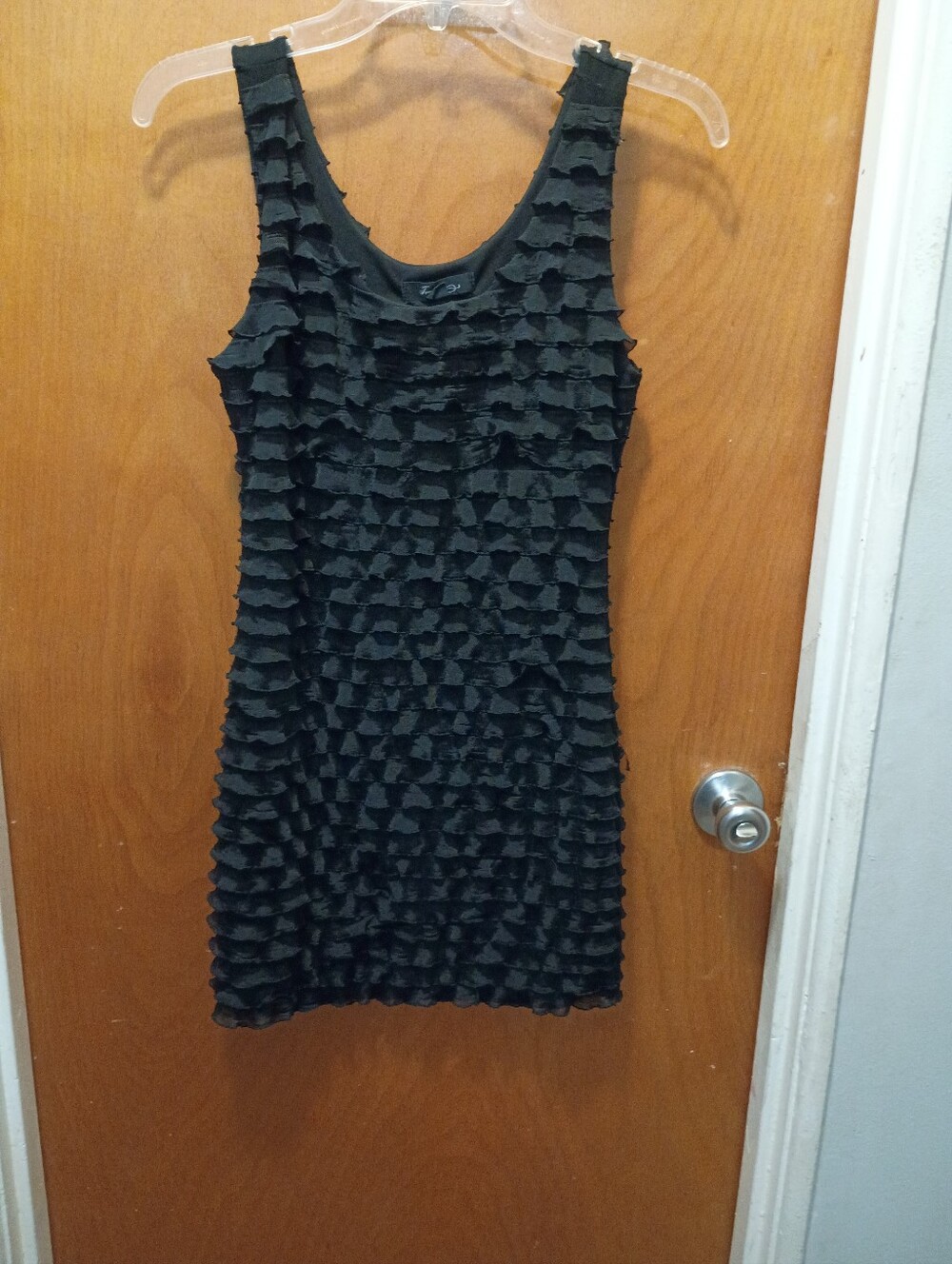 Forever 21 Black Ruffle Tank Mini Dress